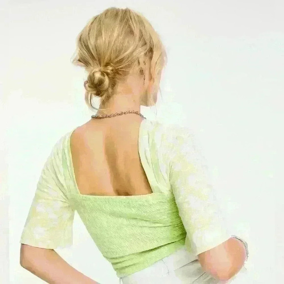 Free People Women’s Marigold Top- lime size XS - Picture 1 of 5